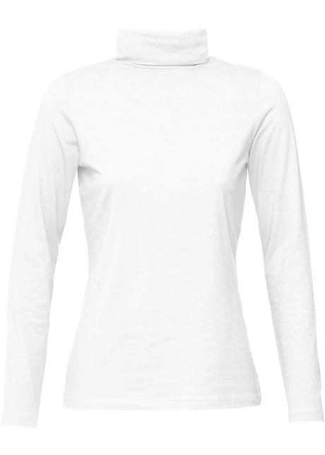 T-shirt Col Roulé Extensible, Manches Longues 1 T-shirt Col Roulé Extensible, Manches Longues