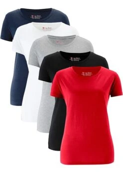 Lot De 5 Tee-shirts Col Rond, Manches Courtes -Libre Mode Winkel 15012726 8Oldbd5m