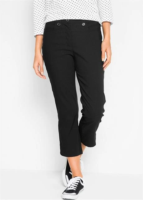 Pantalon 7/8 Fendu En Bengaline Avec Taille Confortable 2 Pantalon 7/8 Fendu En Bengaline Avec Taille Confortable - Afbeelding 2