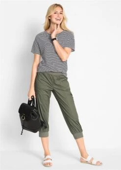 Pantalon Cargo 3/4 En Coton Avec Taille élastiquée -Libre Mode Winkel 18124986 7gyy5Qpj