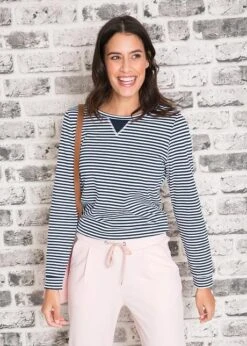 T-shirt Coton Rayé, Manches Longues -Libre Mode Winkel 19001571 2w8aWbJi