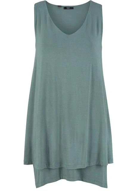 Top Long Double épaisseur à Col V Et Base à Pans 1 Top Long Double épaisseur à Col V Et Base à Pans