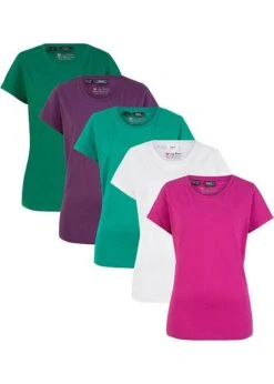 Lot De 5 Tee-shirts Col Rond, Manches Courtes -Libre Mode Winkel 19033799 Ck6CA7tz