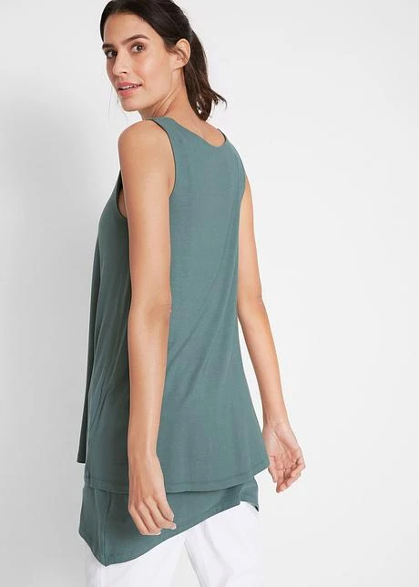 Top Long Double épaisseur à Col V Et Base à Pans 3 Top Long Double épaisseur à Col V Et Base à Pans - Afbeelding 3