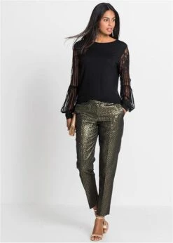 T-shirt Manches Longues à Manches Dentelle -Libre Mode Winkel 19249648 xyspSyED