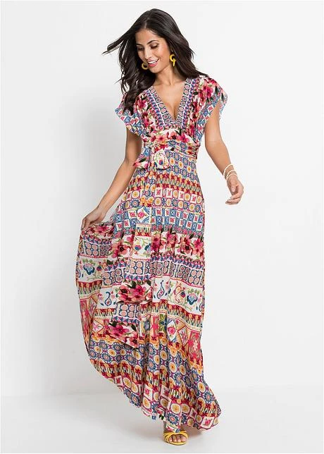 Robe Longue Avec Lien à Nouer En Taille Courte 4 Robe Longue Avec Lien à Nouer En Taille Courte - Afbeelding 4
