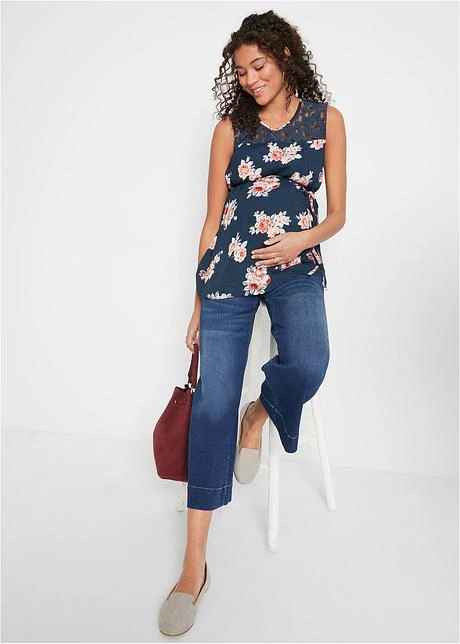 Blouse De Grossesse En Viscose Avec Dentelle 4 Blouse De Grossesse En Viscose Avec Dentelle - Afbeelding 4