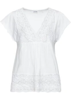 T-shirt Avec Décolleté En Dentelle