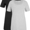 Lot De 2 T-shirts Longs Basiques, Manches Courtes