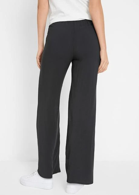 Pantalon à Enfiler Avec Tour De Taille élastique Et Jambes Larges En Viscose 3 Pantalon à Enfiler Avec Tour De Taille élastique Et Jambes Larges En Viscose - Afbeelding 3