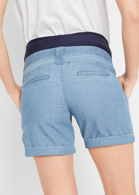 Short De Grossesse En Lin Effet Jean 5 Short De Grossesse En Lin Effet Jean - Afbeelding 5