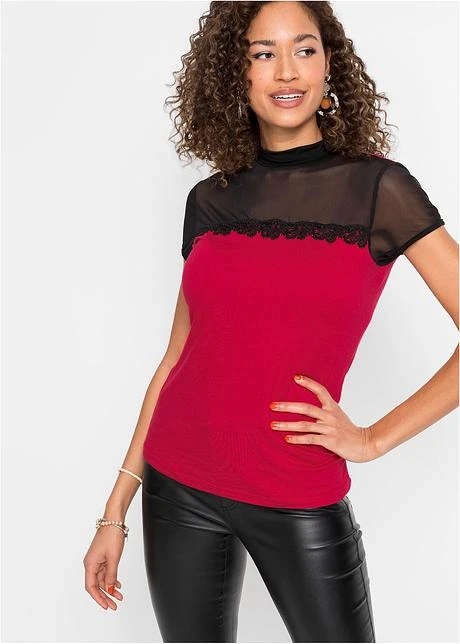 Rainbow T-shirt à Dentelle, Manches Courtes 2 Rainbow T-shirt à Dentelle, Manches Courtes - Afbeelding 2