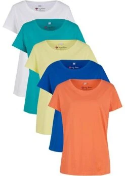 Lot De 5 Tee-shirts Col Rond, Manches Courtes -Libre Mode Winkel 20096268 dwRZuDMV