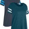 Lot De 2 T-shirts De Sport Décontractés, Manches Courtes