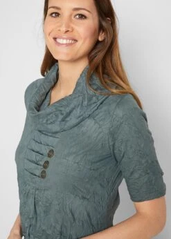 T-shirt Tunique Froissé Avec Manches Mi-longues -Libre Mode Winkel 20269583 3zPhw6Wg