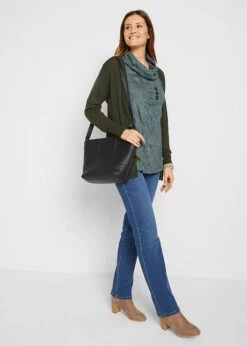 T-shirt Tunique Froissé Avec Manches Mi-longues -Libre Mode Winkel 20269590 9VyxCxRb