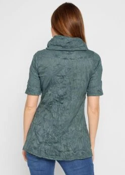 T-shirt Tunique Froissé Avec Manches Mi-longues -Libre Mode Winkel 20269592 6ey61aES