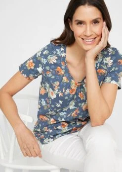 T-shirt En Coton Avec Imprimé, Manches Courtes -Libre Mode Winkel 20306879 fwFtQH9p