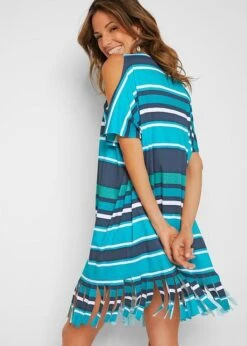 T-shirt Long De Plage épaules Dénudées -Libre Mode Winkel 21026787 X928spXy