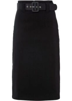 Jupe Crayon Avec Ceinture En Satin