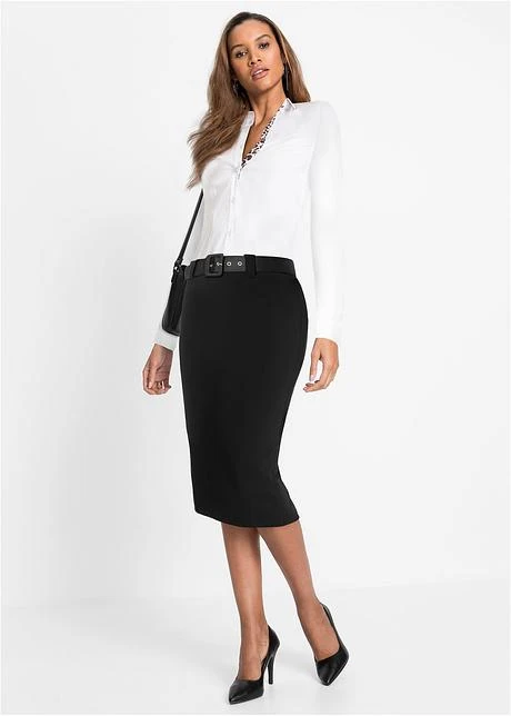 Jupe Crayon Avec Ceinture En Satin 4 Jupe Crayon Avec Ceinture En Satin - Afbeelding 4