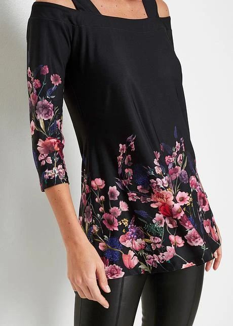 T-shirt à épaules Dénudées Et Imprimé Floral 6 T-shirt à épaules Dénudées Et Imprimé Floral - Afbeelding 6