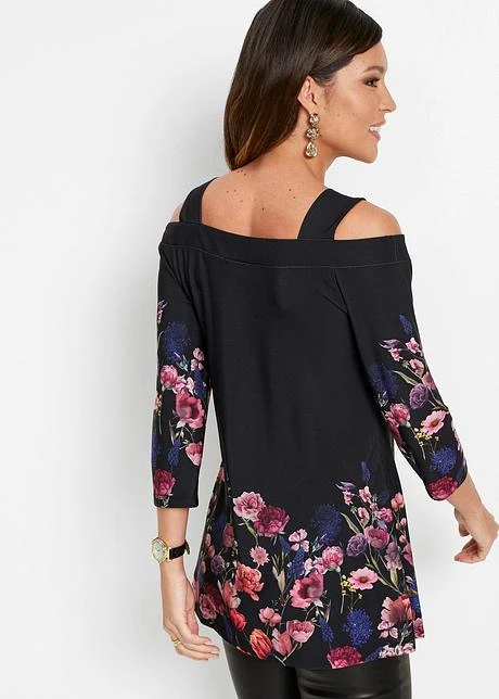 T-shirt à épaules Dénudées Et Imprimé Floral 3 T-shirt à épaules Dénudées Et Imprimé Floral - Afbeelding 3