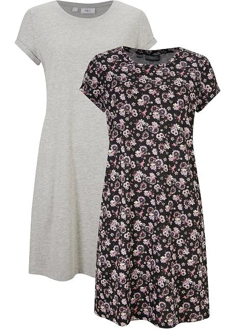 Lot De 2 Robes T-shirt Avec Fentes Latérales 8 Lot De 2 Robes T-shirt Avec Fentes Latérales - Afbeelding 8