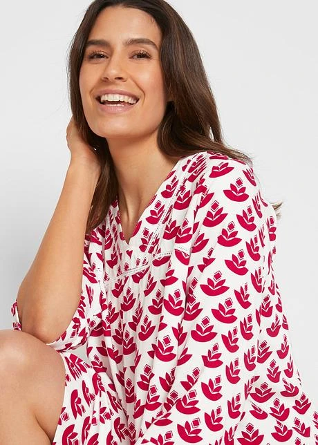 Robe-tunique Avec Col V Et Empiècement En Dentelle 5 Robe-tunique Avec Col V Et Empiècement En Dentelle - Afbeelding 5