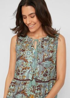 Robe Longue Avec Imprimé Bordure En Viscose -Libre Mode Winkel 21095943 RzJQ4F0q