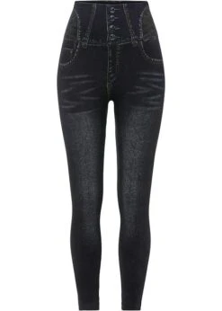 Legging Sculptant Sans Coutures Imitation Jean, Effet Sculptant Fort