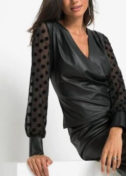 T-shirt Manches Longues Avec Empiècement Enduit -Libre Mode Winkel 21204981 X0Dbdh46