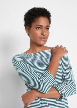 T-shirt Manches Longues à Encolure Bateau -Libre Mode Winkel 21285782 TkrNlUcG