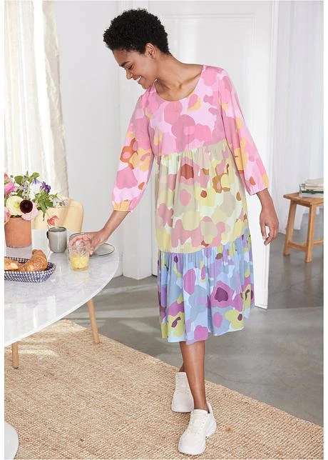 Robe-tunique Ample En Mélange Viscose Longueur Midi, Manches 7/8 7 Robe-tunique Ample En Mélange Viscose Longueur Midi, Manches 7/8 - Afbeelding 7