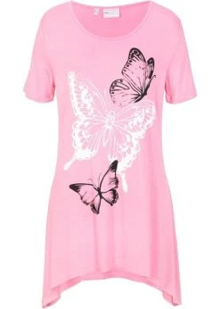 T-shirt Long à Pans Et Motif Papillon -Libre Mode Winkel 21319196 BeFjxmrM