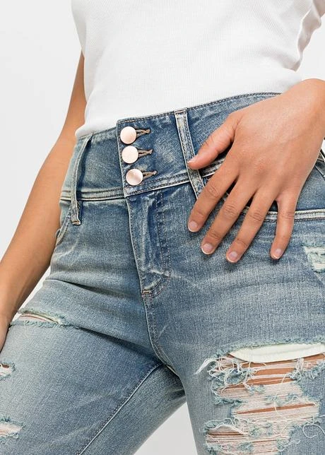 Rainbow Jean Skinny Taille Haute Avec Effets Destroyed 6 Rainbow Jean Skinny Taille Haute Avec Effets Destroyed - Afbeelding 6