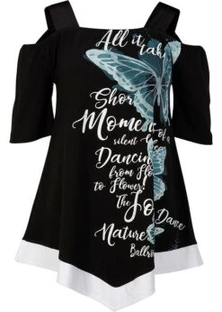 T-shirt à épaules Dénudées Avec Imprimé