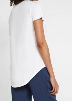 T-shirt Long En Viscose Avec Base Arrondie -Libre Mode Winkel 22081022 GX2EFaMH