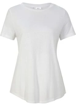 T-shirt Long En Viscose Avec Base Arrondie