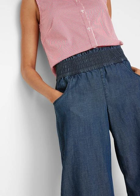 Jupe-culotte Ample Avec Large Empiècement Taille Confortable En Twill Léger 6 Jupe-culotte Ample Avec Large Empiècement Taille Confortable En Twill Léger - Afbeelding 6