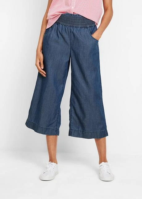 Jupe-culotte Ample Avec Large Empiècement Taille Confortable En Twill Léger 2 Jupe-culotte Ample Avec Large Empiècement Taille Confortable En Twill Léger - Afbeelding 2