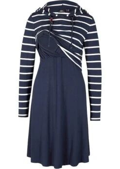 Robe De Grossesse Et D'allaitement Avec Pull à Capuche En Viscose