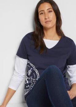 T-shirt Manches Longues 2 En 1 11 T-shirt Manches Longues 2 En 1 -Libre Mode Winkel 22246488 XiuBQbAQ