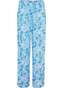 Pantalon Palazzo En Viscose Aspect Froissé Avec Taille élastiquée