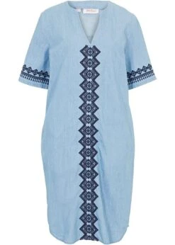 Robe-tunique En Jean Avec Imprimé Broderie