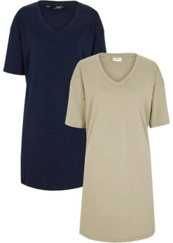 Lot De 2 Robes T-shirt Avec Décolleté En V, Oversize -Libre Mode Winkel 23045232 Pl5hJtRR