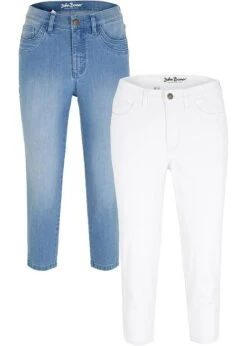 Lot De 2 Jeans Slim, Taille Moyenne, Longueur Genou