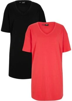 Lot De 2 Robes T-shirt Avec Décolleté En V, Oversize -Libre Mode Winkel 23045259 cebUxD9C