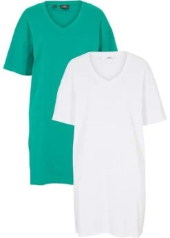 Lot De 2 Robes T-shirt Avec Décolleté En V, Oversize