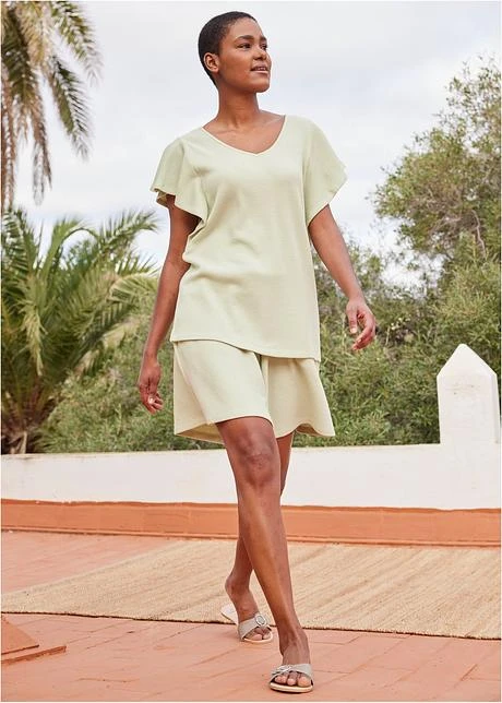 Short En Jersey Gaufré Avec Taille Confortable 7 Short En Jersey Gaufré Avec Taille Confortable - Afbeelding 7